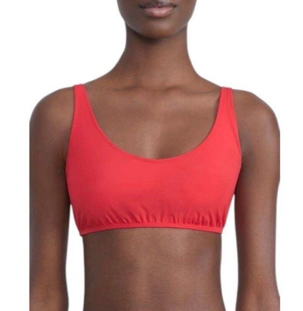 Lafayette 148 New York Bralette Bikini Swim Top In Flame Red Sz XSmall New